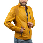 Marwin Leather Jacket // Yellow (L)