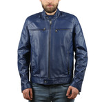 Mavisi Leather Jacket // Blue (L)