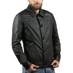 Feather Leather Jacket // Black (M)