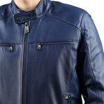 Mavisi Leather Jacket // Blue (XL)