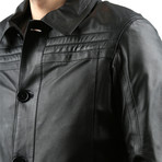 Feather Leather Jacket // Black (S)