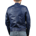 Mavisi Leather Jacket // Blue (XS)