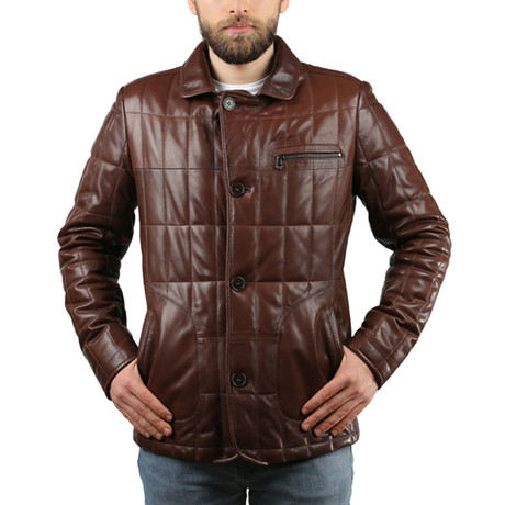 Natural Leather Jacket // Light Brown (XS)