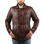 Natural Leather Jacket // Light Brown (L)