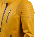 Marwin Leather Jacket // Yellow (3XL)