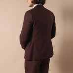 Owen Slim Fit 3-Piece Suit // Burgundy (Euro: 54)