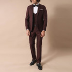 Owen Slim Fit 3-Piece Suit // Burgundy (Euro: 52)