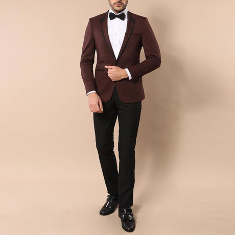 Dorian Slim Fit 2-Piece Tuxedo // Burgundy (Euro: 44)