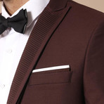 Owen Slim Fit 3-Piece Suit // Burgundy (Euro: 46)