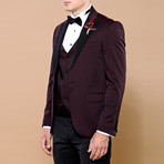 Tommy Slim Fit 3-Piece Tuxedo// Burgundy (Euro: 50)