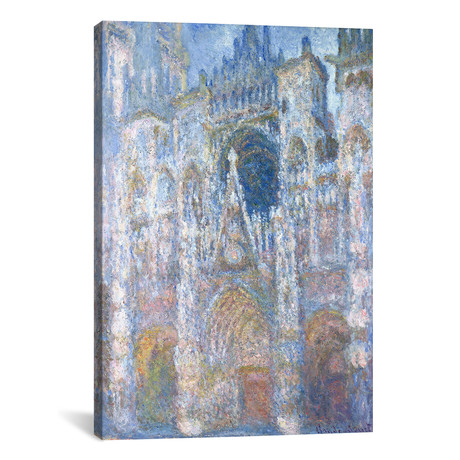 Rouen Cathedral, Blue Harmony, Morning Sunlight, 1894  // Claude Monet (26"W x 40"H x 1.5"D)
