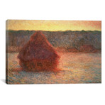 Haystacks at Sunset, Frosty Weather, 1891 (18"W x 12"H x 0.75"D)