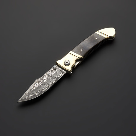 The Calf Damascus Steel Pocket Knife