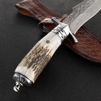 The Bux Damascus Fixed Blade Knife