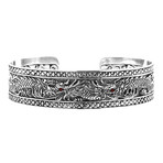 Men's Dragon Cuff Bracelet // Silver