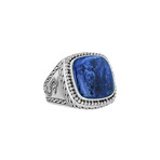 Men's Sodalite Ring // Silver + Blue (11)