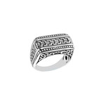 Men's Patterned Ring // Silver (10)
