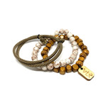 Square Bead Bracelet Set // Khaki