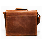 Coarse Leather Messenger Bag Limited // Distressed Brown