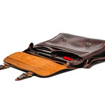 Coarse Leather Messenger Bag // Antique Brown