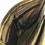 Coarse Leather Messenger Bag // Antique Brown