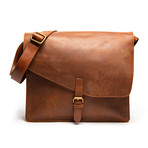 Leather Messenger Laptop Bag 2.0 12" // Distressed Brown
