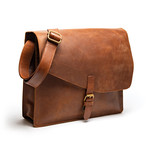Leather Messenger Laptop Bag 2.0 12" // Distressed Brown