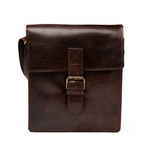 Small Travel Leather Satchel // Antique Brown