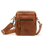 Travelers Leather Cross Body Bag // Saddle Brown