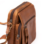Travelers Leather Cross Body Bag // Saddle Brown