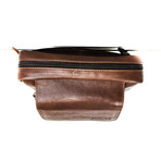 Travelers Leather Cross Body Bag // Pebbled Brown