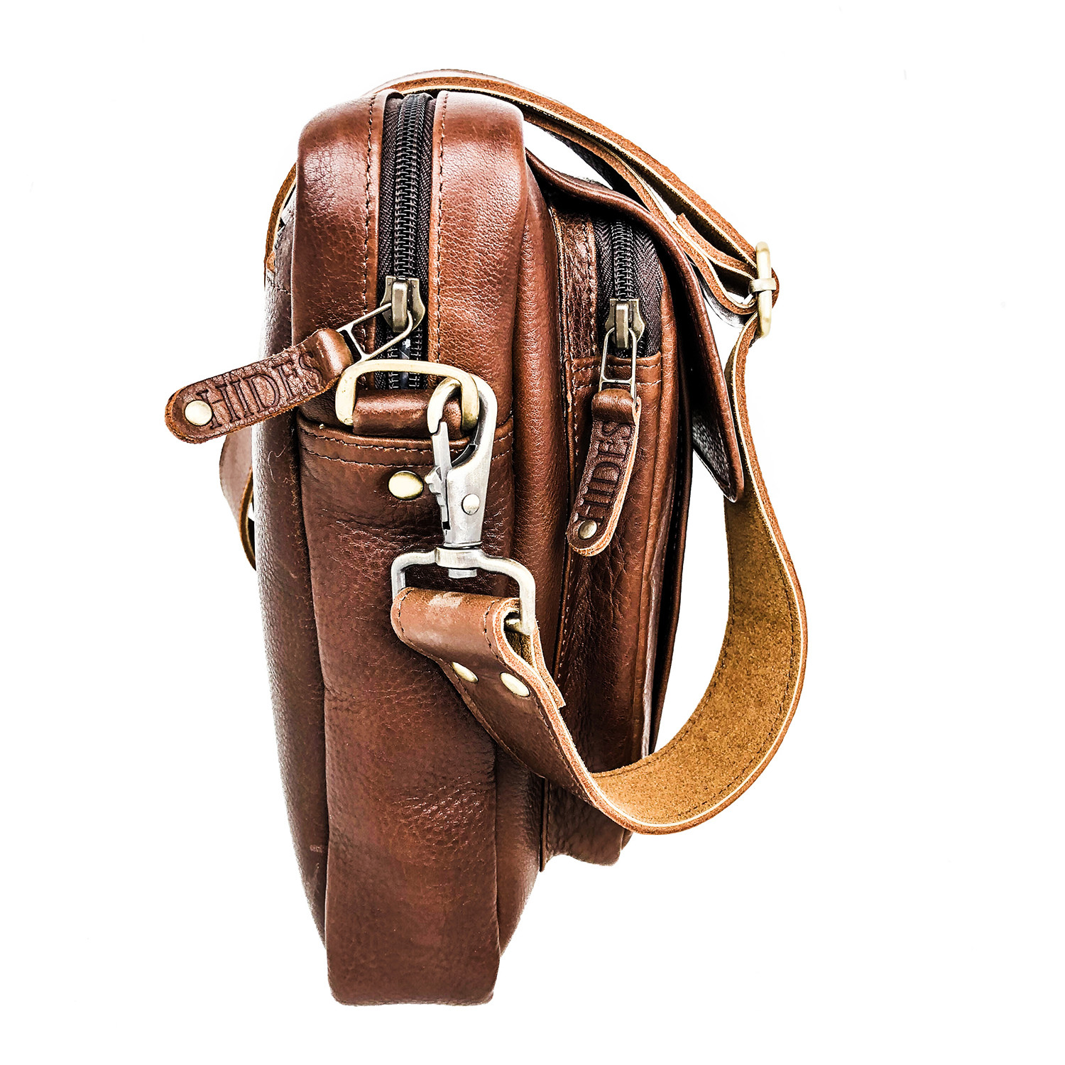 Travelers Leather Cross Body Bag // Pebbled Brown - HIDES Canada - Touch of Modern