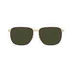 Rectangle Sunglasses // Gold Havana + Green