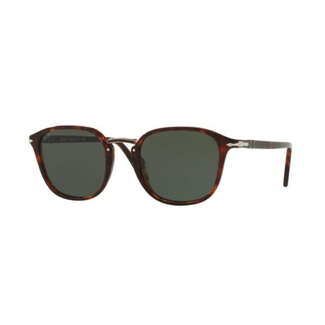 Men's Rectangle Combo Evolution Sunglasses // Havana + Green (51mm)