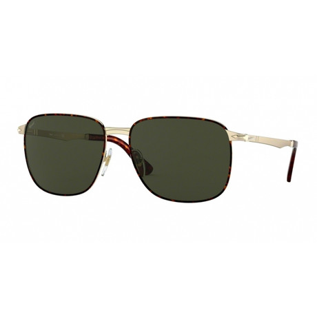 Rectangle Sunglasses // Gold Havana + Green