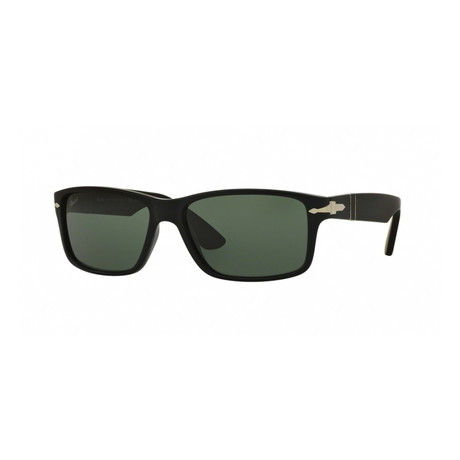Persol // Men's Large Rectangle Polarized Sunglasses // Matte Black