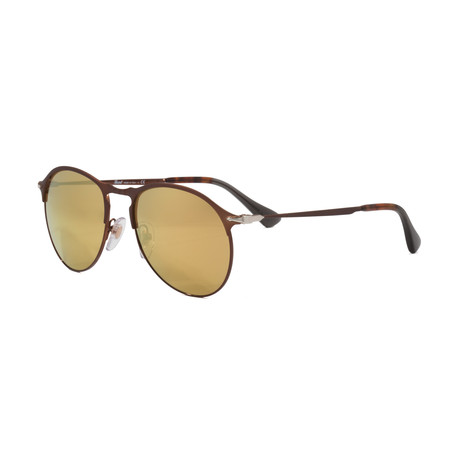 Men's Mirrored Classic Tear Drop Sunglasses // Matte Brown + Brown Mirror (Size 53-18-145)