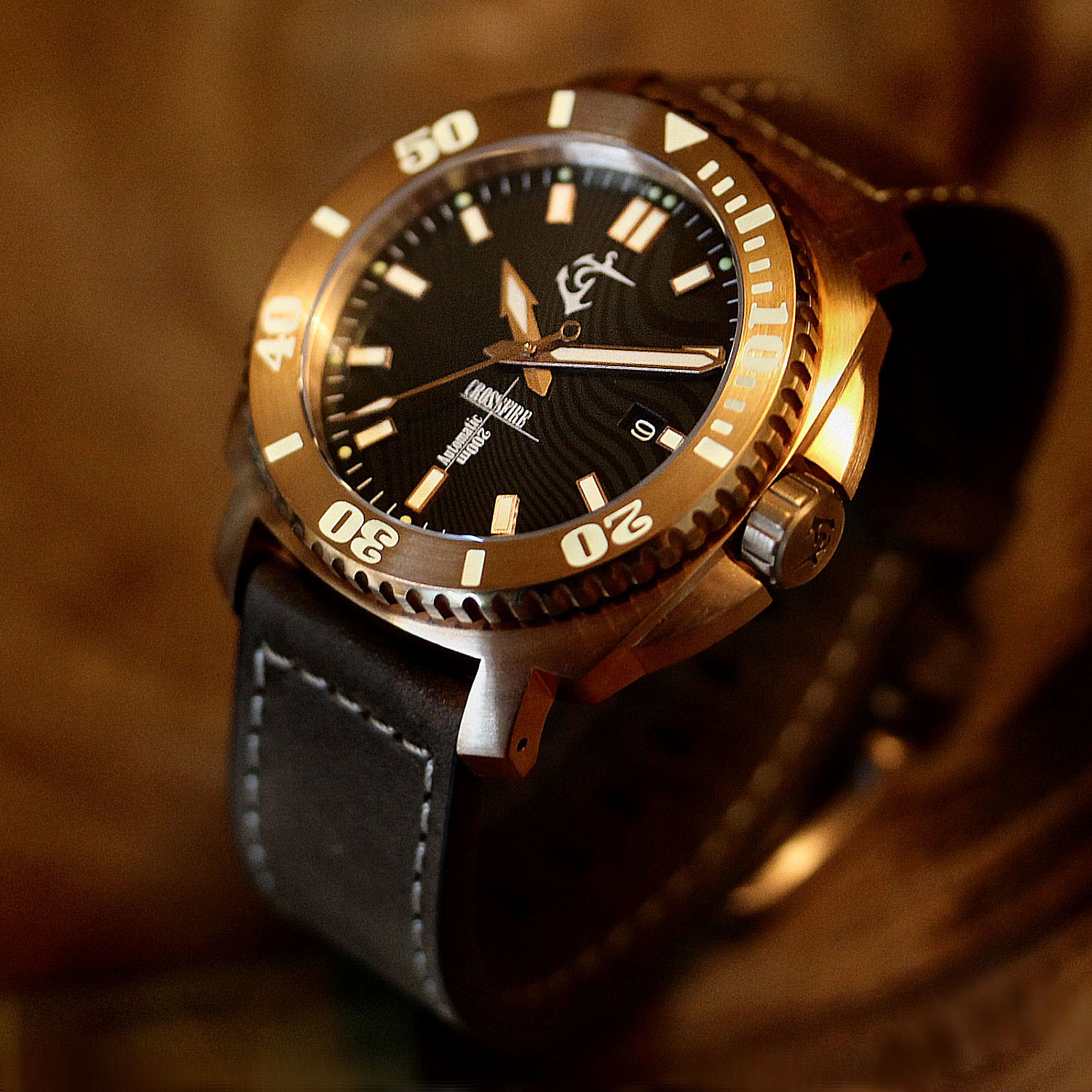 Vancouver Watch Co Bronze Crossfire Automatic // BRONZE2BLACKTWIST Vancouver Watch Co