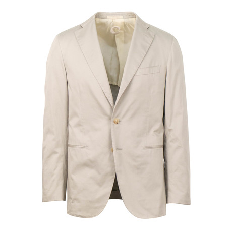 Cotton 3 Roll 2 Button Slim Fit Suit // Tan (US: 44S)