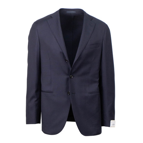 Wool 3 Roll 2 Button Slim Fit Suit // Navy Blue (US: 44S)
