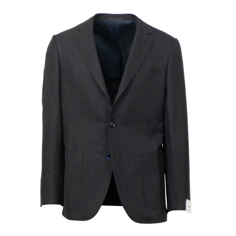 Silk 3 Roll 2 Button Slim Fit Suit // Black (US: 44S)