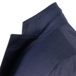 Wool Woven 3 Roll 2 Button Slim Fit Suit // Navy Blue (US: 44S)