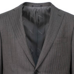 Wool Herringbone Slim Fit Suit // Gray (US: 50R)