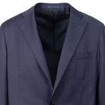 Wool Woven 3 Roll 2 Button Slim Fit Suit // Navy Blue (US: 44S)