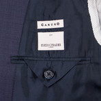 Wool Woven 3 Roll 2 Button Slim Fit Suit // Navy Blue (US: 44S)