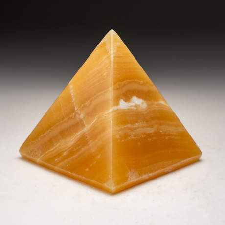 Polished Natural Orange Calcite Pyramid