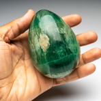 Polished Natural Green Fluorite Egg + Acrylic Stand