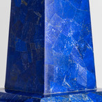 Large Genuine Lapis Lazuli Veneered Obelisk