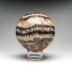 Polished Banded Onyx Sphere + Acrylic Stand (Small)