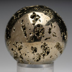 Polished Natural Pyrite Sphere + Acrylic Stand